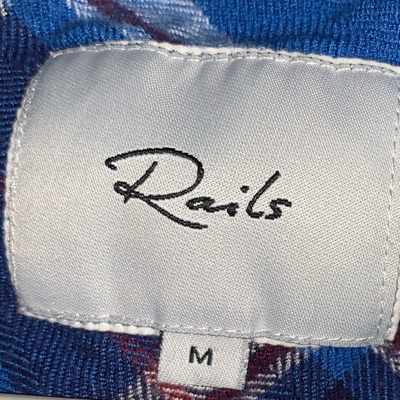 Rails Blue & Red Plaid Hunter Button Down Blouse Lightweight - Picture 7 of 7